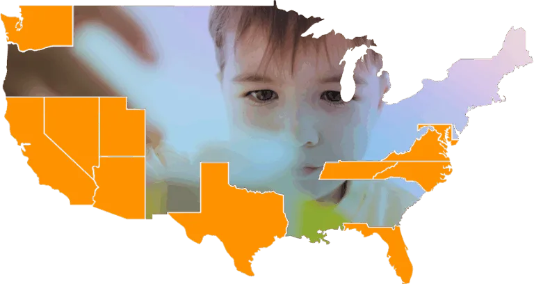 Graphic map showing the locations in each U.S. state.